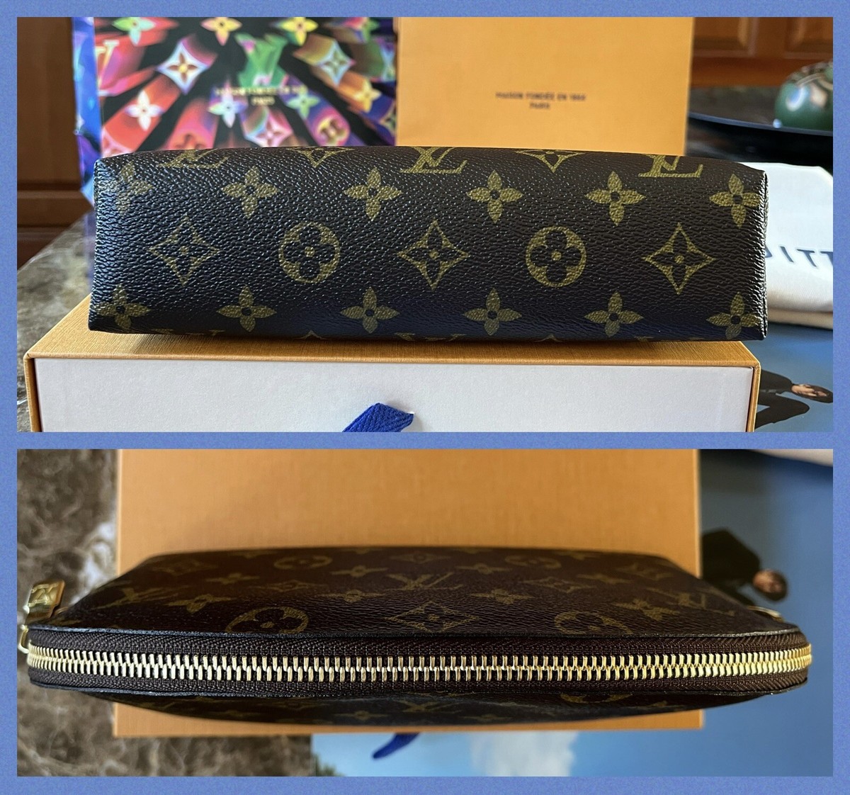 Louis VuittonマノスクGM 付属品ポーチ Louis Vuitton Cosmetic Pouch GM Monogram & Free LV Luggage Tag | eBay