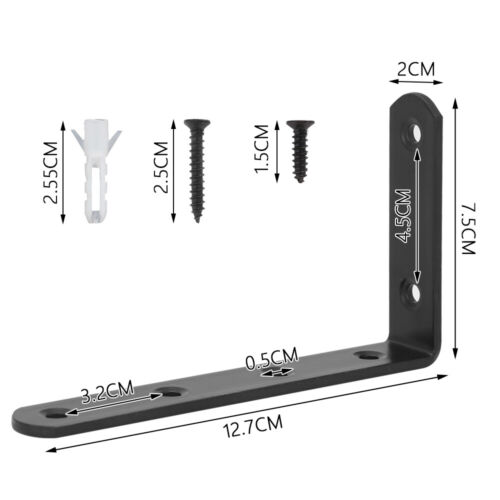 10X Heavy Duty Cast Iron L Shaped Wall Mounted Shelf Brackets Support Decor Home - Picture 3 of 13
