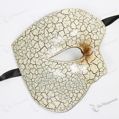 Mens Half Face Phantom of the Opera Venetian Costume Masquerade Mask Mardi Gras
