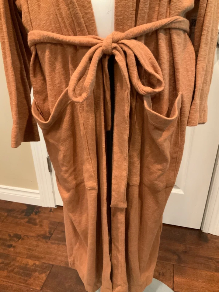 Free People FP Beach Caramel Brown Long Belted Cardigan, Size S - Image 3 of 4