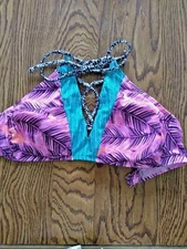 Hula Honey Multi Colored Bikini Top Size Small