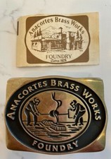 VINTAGE 1999  ANACORTES BRASS WORKS FOUNDRY  SOLID BRASS BUCKLE
