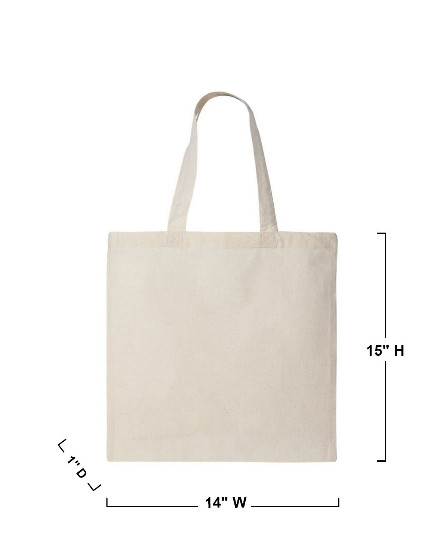 (6 PACK) 100% Cotton Canvas Reusable Shopping Grocery Bag Tote Bag Reusable
