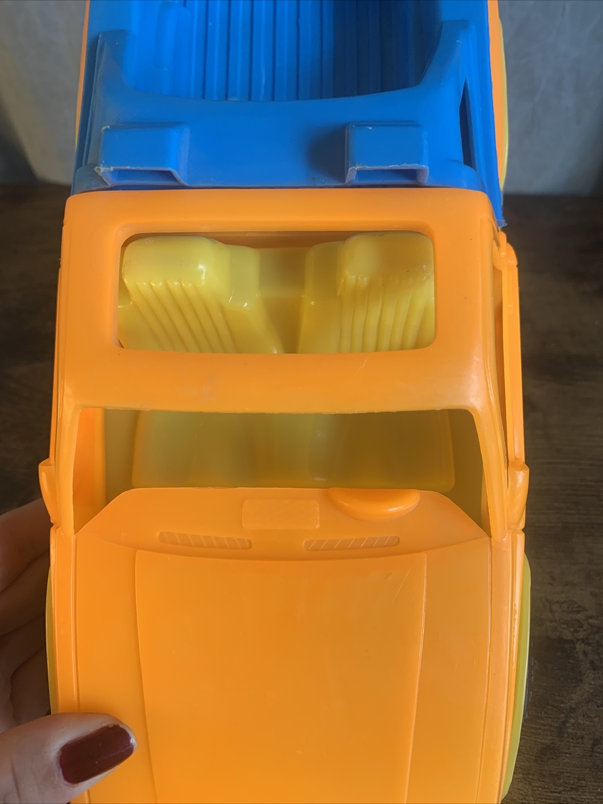 AMERICAN PLASTIC Toys vintage Turbo Charged pickup truck 12” Orange And Blue