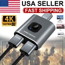 Bi-Directional 4K HDMI 2.0 Cable Switcher Splitter HUB 2 in 1 out  1 in 2 out