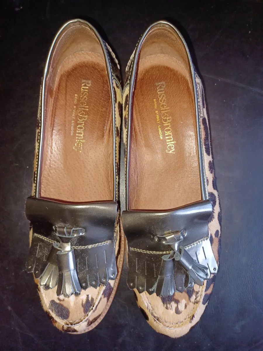 Russell and bromley leopard print best sale loafers