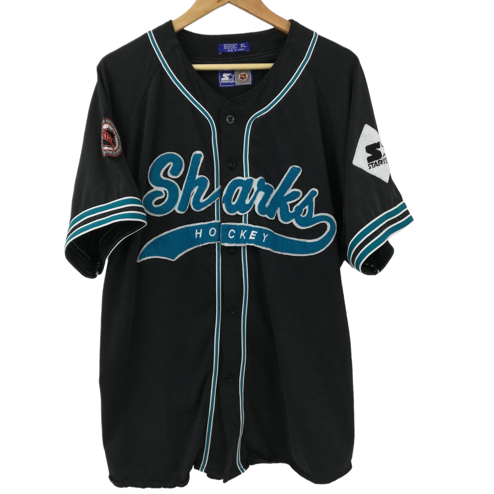 Vintage 1990's Team Nike San Jose Sharks Jersey Sz. XL