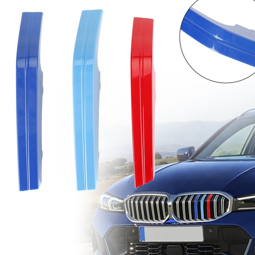 TriColour Front Grille Grill Cover Strips Clip Trim pour BMW 3 Series