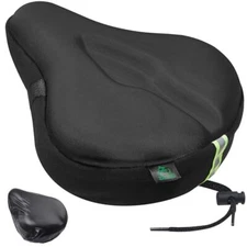 Zacro Bike Seat Cushion - Gel Padded Bike Seat Cover for Men Women Black Large