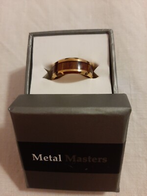 Metal Masters Herren schokobraun und goldfarben Wolframcarbid Bandring 10
