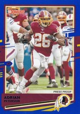 2020 DONRUSS BLUE PARALLELS VARIATIONS ADRIAN PETERSON LIONS PRESS PROOF B3464