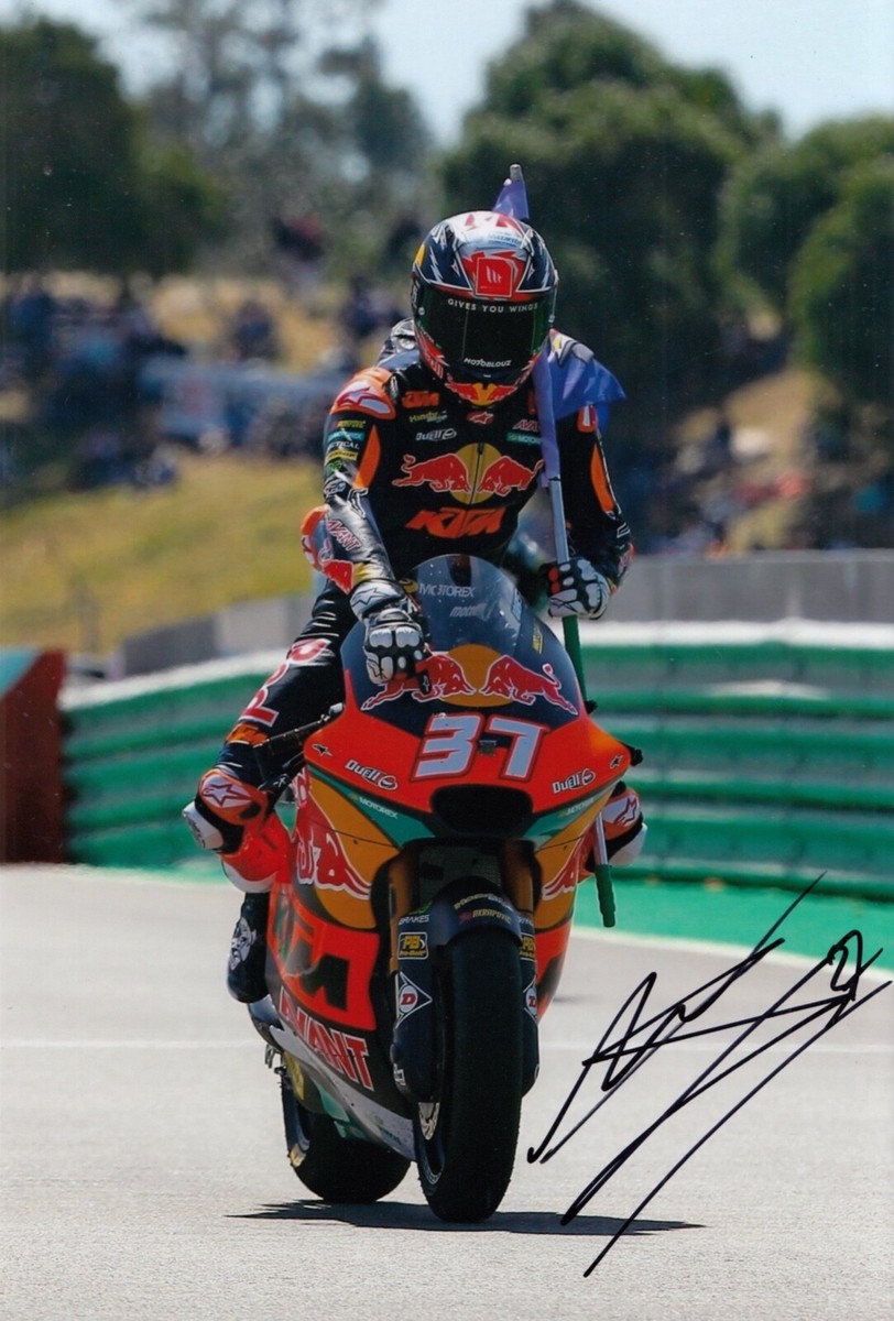 Pedro Acosta Hand Signed Red Bull KTM Ajo 12x8 Photo MotoGP 2023