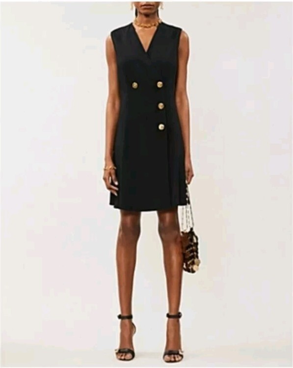 versace black dress with gold buttons Button Down Dress *New! – Linen Woman