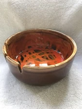 Cal Orig-#774-USA-2048M-Oranges & Browns Ashtray-mid-century Design