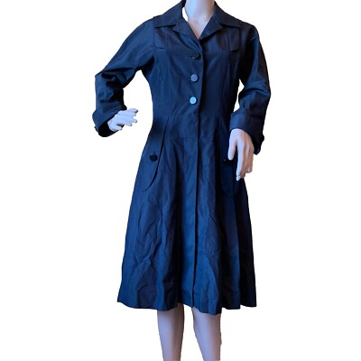 Per Se Silk Blend Black Midi Dress Size 4 Quiet Luxury Button Classic