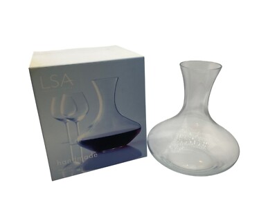 VTG LSA International Handmade Clear Glass Decanter Mouth-Blown Made Poland MCM