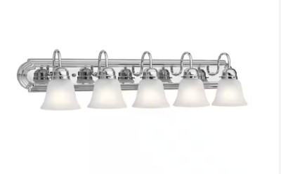 KICHLER Independence 36 in. 5-Light Chrome Traditional Bathroom Vanity Light