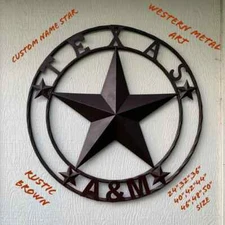 TEXAS A&M BARN LONE STAR CUSTOM METAL VINTAGE WESTERN HOME DECOR TEAM HANDMADE