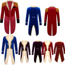 Kids Boys Tailcoat Jackets Halloween Royal Prince Tuxedo Jacket Cosplay Dress Up