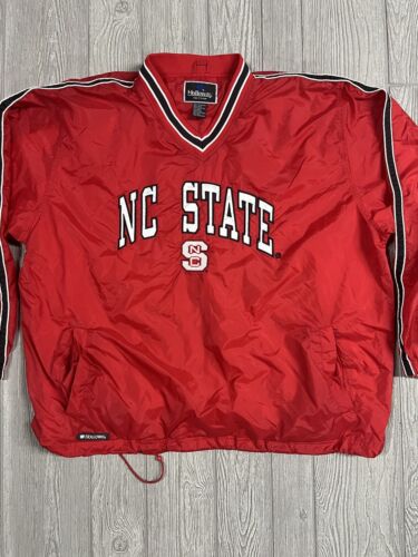 NC State Lined Pullover Windbreaker Jacket Mens XL Red Embroidered Logo NCAA - Picture 2 of 12