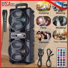 3000W Portable Dual 6.5" Bluetooth Speaker Heavy Bass woofer Sound System Remote