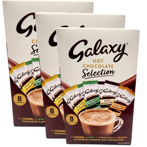 Galaxy Hot Chocolate Selection 8 x 25 g sobres caramelo menta chocolate y naranja - Imagen 15 de 25
