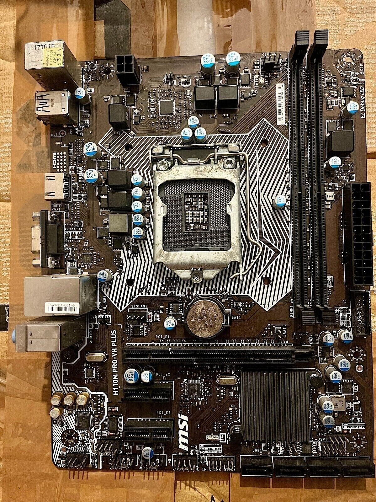 MSI H110M PROVD MS7A15 Intel LGA 1151 DDR4 ATX Motherboard Working