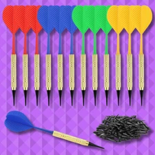 12 Pcs Soft Tip Darts Bar Dart Plastic Tip Darts Set Attach Extra 100 Black 2