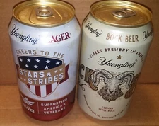 Yuengling Stars & Stripes /Bock 12oz. beer cans D.G. Yuengling, Pottsville, PA