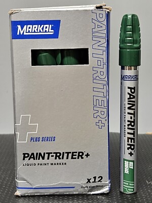 12x Markal Paint Riter Plus Liquid Paint Marker Green Oily Surfaces *N.O.S*
