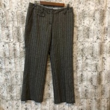 Talbots Signature Flare Wool Blend Herringbone Work Pants Size 10P Black Grey