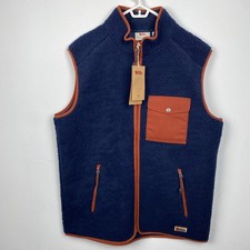 Fjällräven Herren Neu mit Etikett Vardag Pile Fleece (XXL) Weste Gilet Navy Autumn Leaf £150,00
