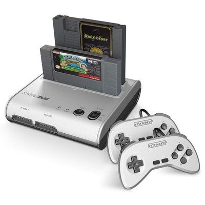 Retro-Bit RetroDuo Dual 2-in-1 Retro Console for SNES & NES Games - Silver/Black