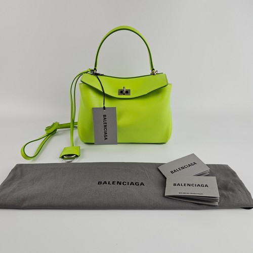 BALENCIAGA Rodeo Mini $2990 Granny Green Leather Handbag New And Authentic