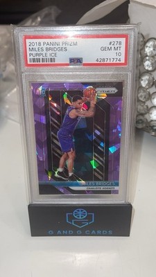 MILES BRIDGES 2018 PANINI PRIZM ROOKIE PURPLE ICE #/149 #278 PSA GEM MINT 10 SSP