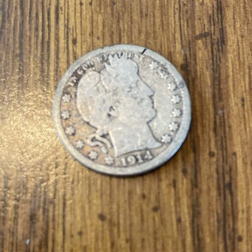 1914 QUARTER DOLLAR US SILVER LIBERTY EAGLE 25C COIN