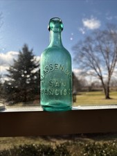 Classen & Co San Francisco pacific Soda Works Dark Aqua Blob Top Soda Bottle