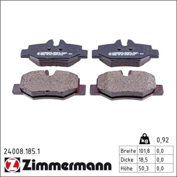 Zimmermann 24008.185.1 Bremsbelagsatz FüR Mercedes Benz Viano Vito Mixto W639-image