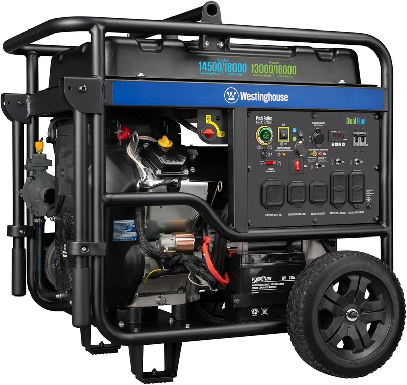 Westinghouse 18,000-W Portable Dual Fuel Gas Generator, Remote Start, CO Sensor
Opens in a new windo