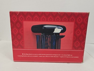 Motorized Tie Rack, Rotates Up To 30 Ties, Light up Carousel. New In Box