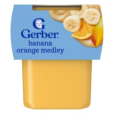 Gerber Stage 2 Baby Food, Banana Orange Medley Puree Tub, No Artificial Colors o