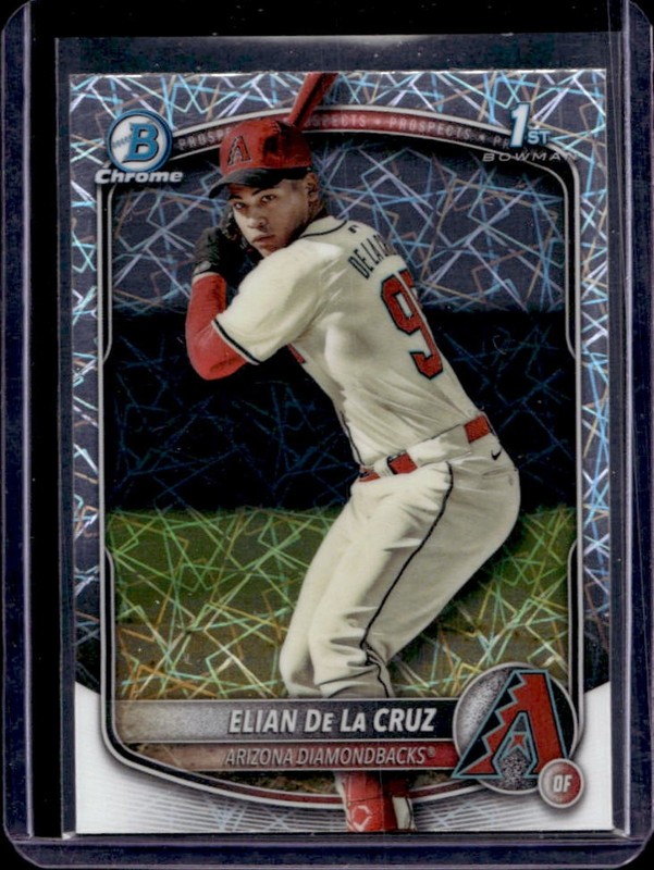 2025 Bowman Chrome Elian De La Cruz Lazer Refractor 1st #BCP-249 Diamondbacks