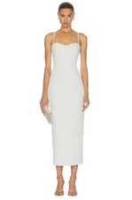 SIMKHAI Caspian Bustier Midi Dress in 2 White New Womens Bodycon Corset