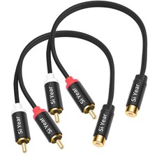 SiYear RCA Splitter 1 Female 2 Male 2Pack, Phono RCAF-2RCAM-2PCS