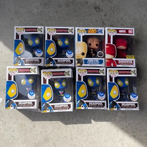 Lot of 8 Funko Pop Daredevil Deadpool Figrin D'an Super Heroes NIB