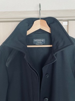 Weekend Max Mara langer Wollmantel dunkelblau M elegante Winter Oberbekleidung