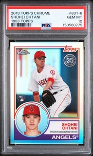 SHOHEI OHTANI 2018 TOPPS CHROME 1983 ROOKIE RC #83T 6 PSA 10 GEM MINT #153560775