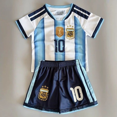Youth Kid Lionel Messi #10 Argentina Home Soccer Jersey & Short Set Sizes 14-30
