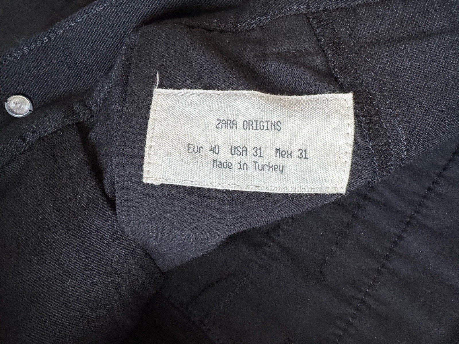 Zara Origins Cotton Cargo Regular Trousers - Black -  Size 31 - RRP £59.99 image 6