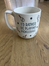 I’d Rather Be Playing Pickleball Mug 16 oz Embossed Ceramic Coffee Cup 0193